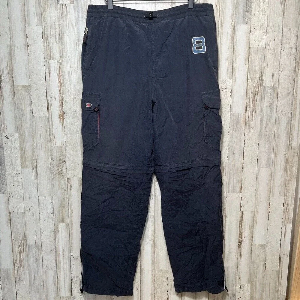 VTG Y2k Route 66 Navy Blue Cargo Convertible Pants‎ Baggy Drill Mens Medium